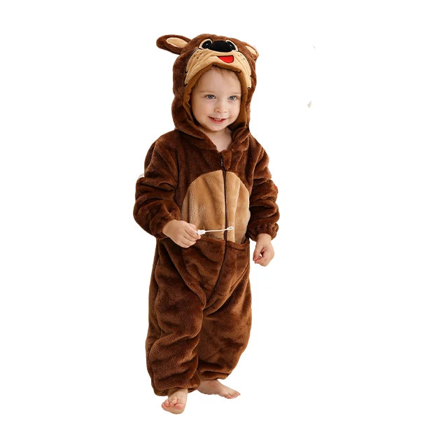 Hooded Flannel Jumpsuit