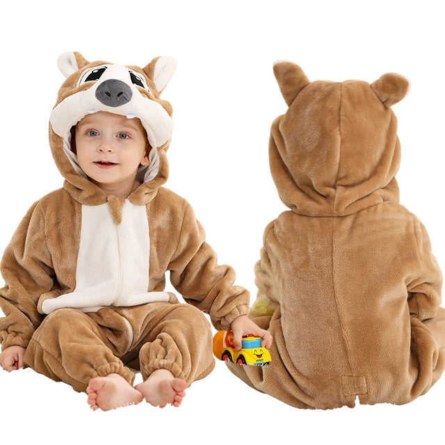 Hooded Flannel Jumpsuit
