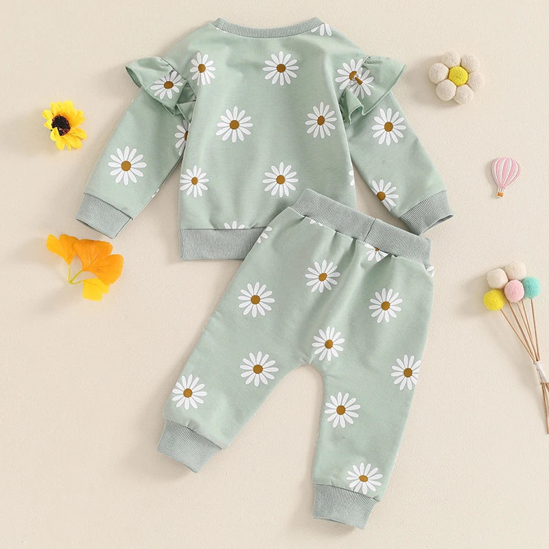 Girls Clothing Floral Print Long Sleeve Pullover