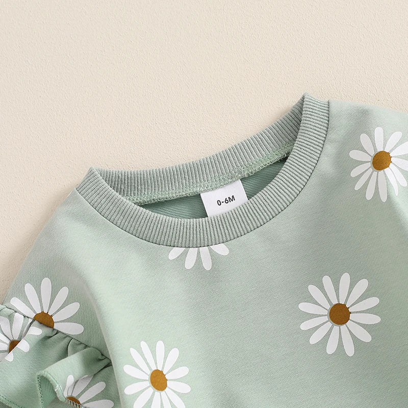 Girls Clothing Floral Print Long Sleeve Pullover