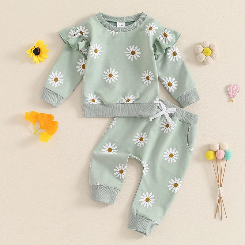 Girls Clothing Floral Print Long Sleeve Pullover