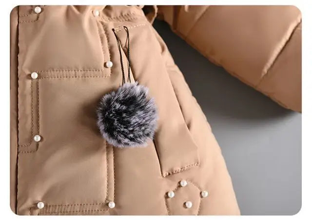 Padded Girl's Winter Jacket W/Removable Hood