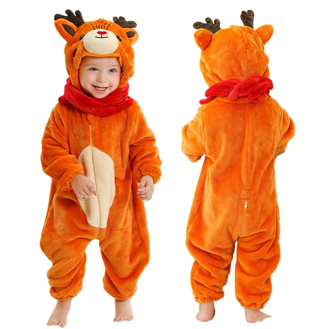 Hooded Flannel Jumpsuit