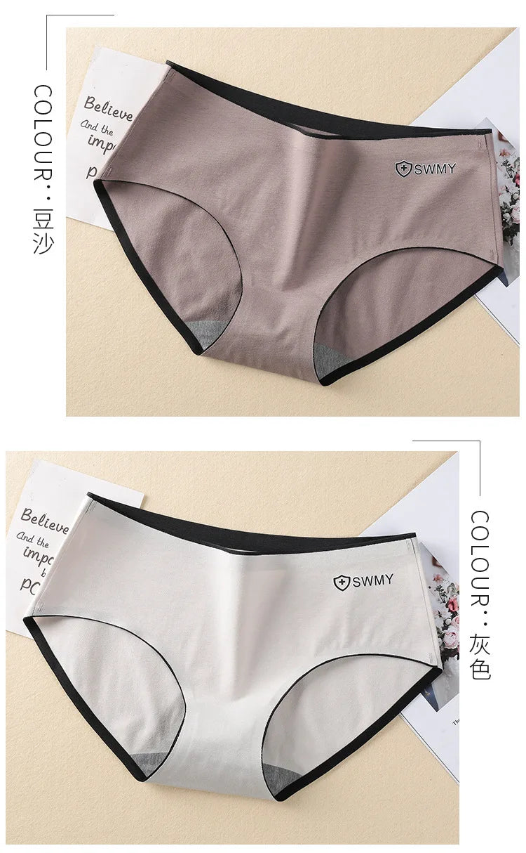 Women's Cotton Underwear Solid Color Panties