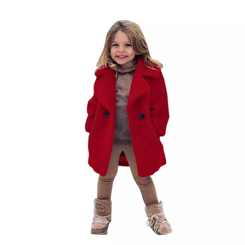 Girl's Faux Wool Winter Jacket