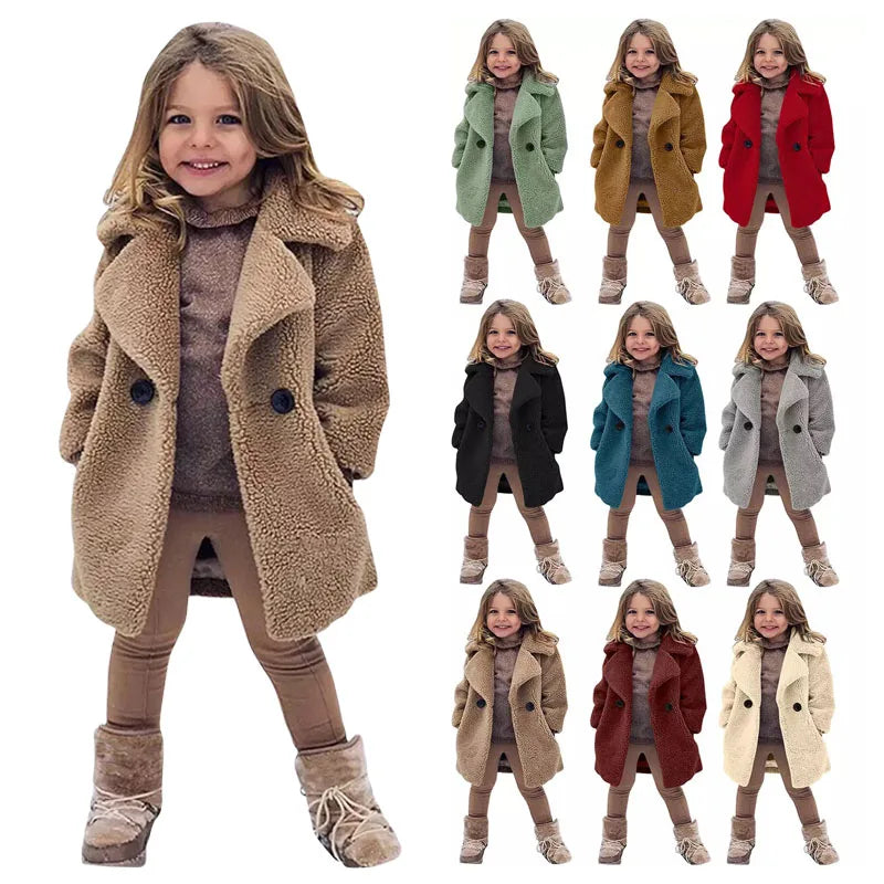 Girl's Faux Wool Winter Jacket