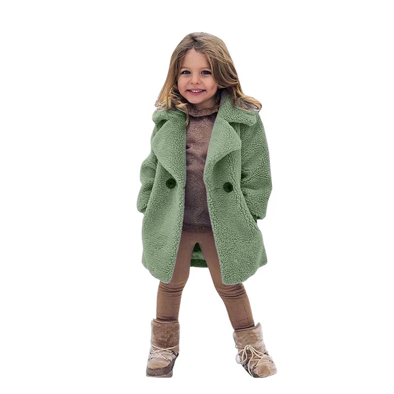 Girl's Faux Wool Winter Jacket