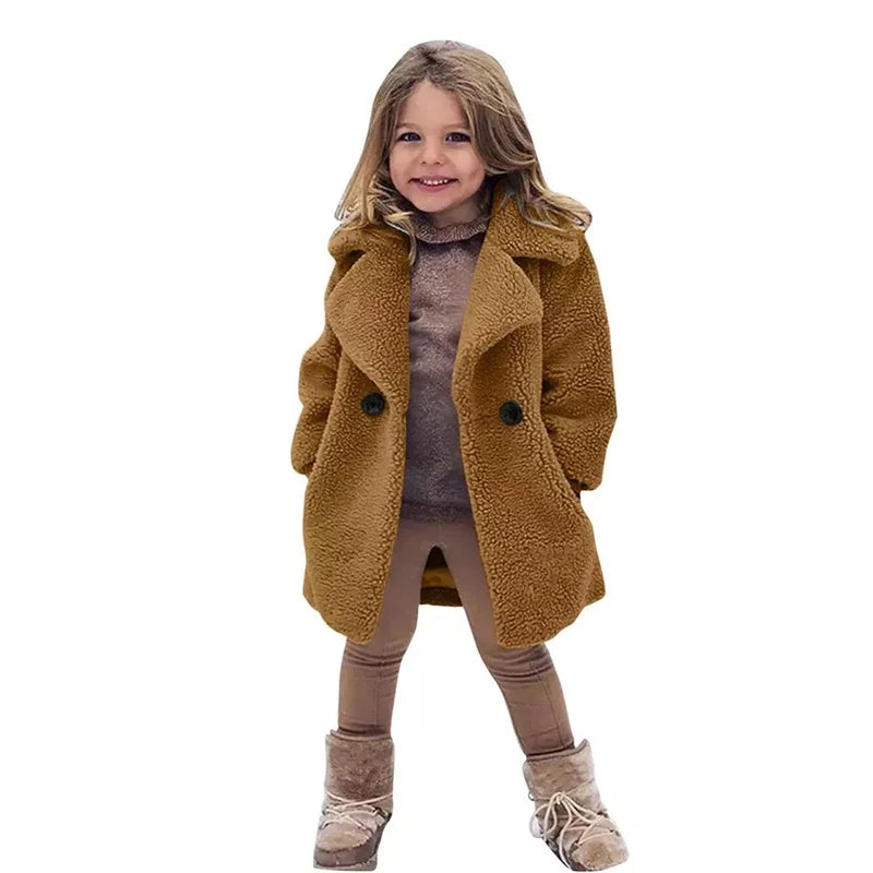 Girl's Faux Wool Winter Jacket