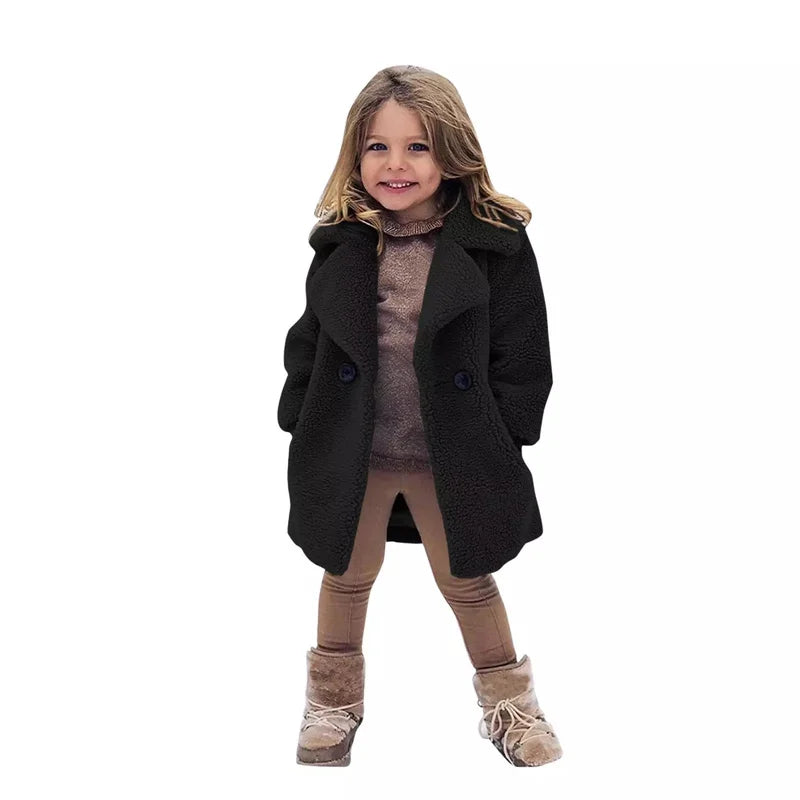 Girl's Faux Wool Winter Jacket