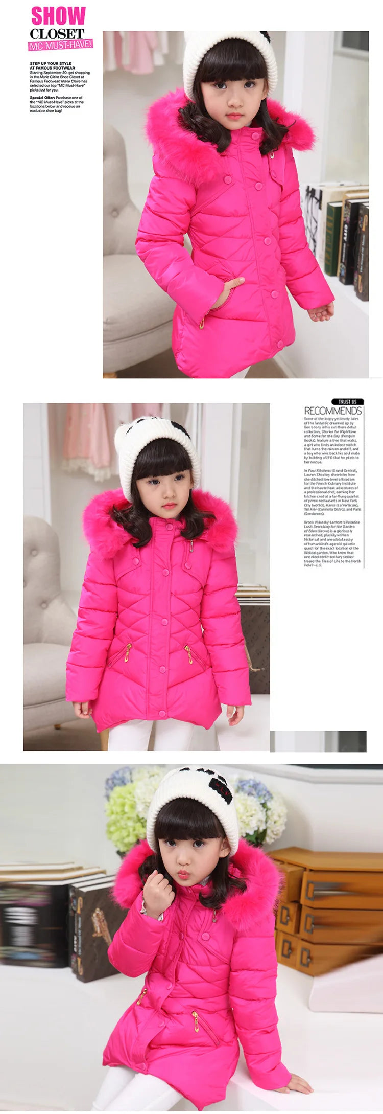 Girl's Hooded Winter Jacket