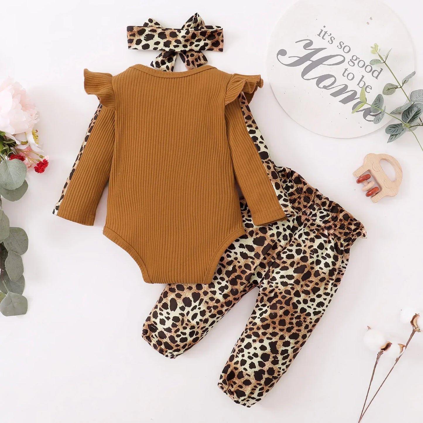 3Pcs Baby Girl Clothes Sets Infant Outfit Romper