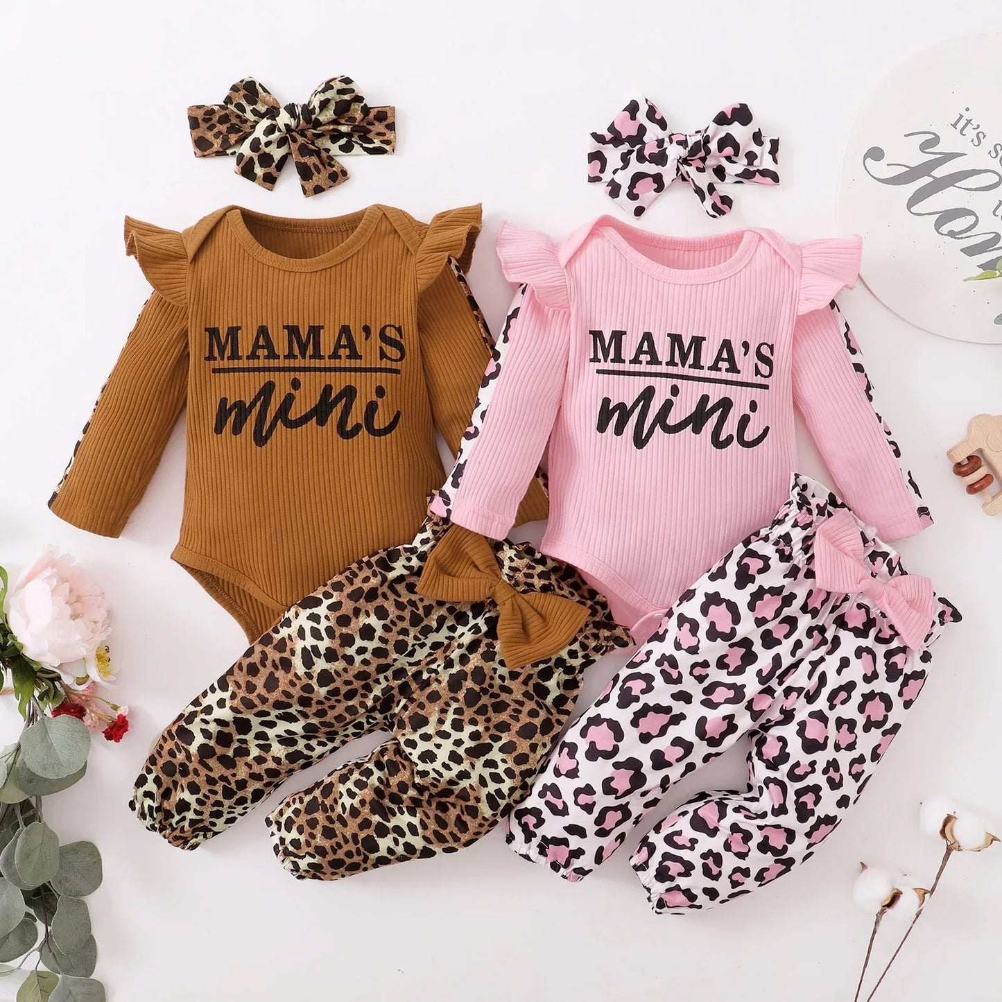 3Pcs Baby Girl Clothes Sets Infant Outfit Romper