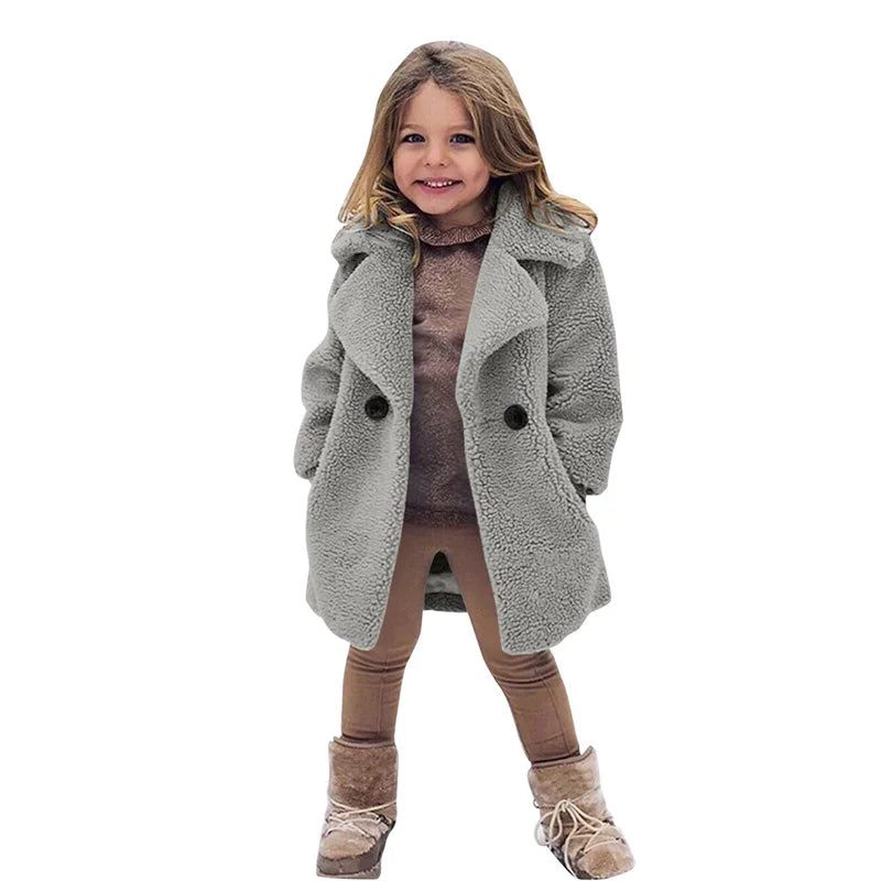 Girl's Faux Wool Winter Jacket