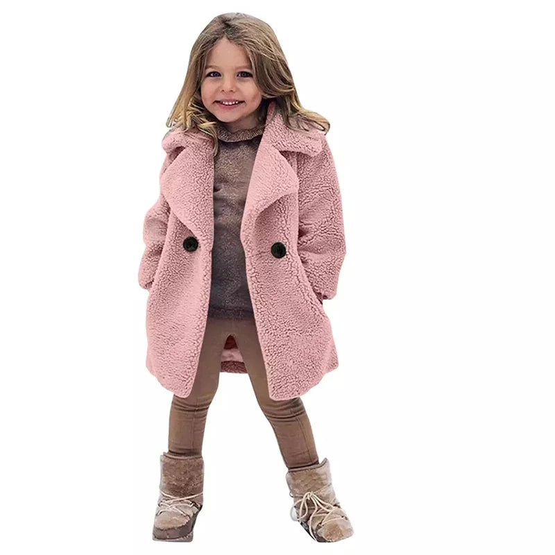 Girl's Faux Wool Winter Jacket